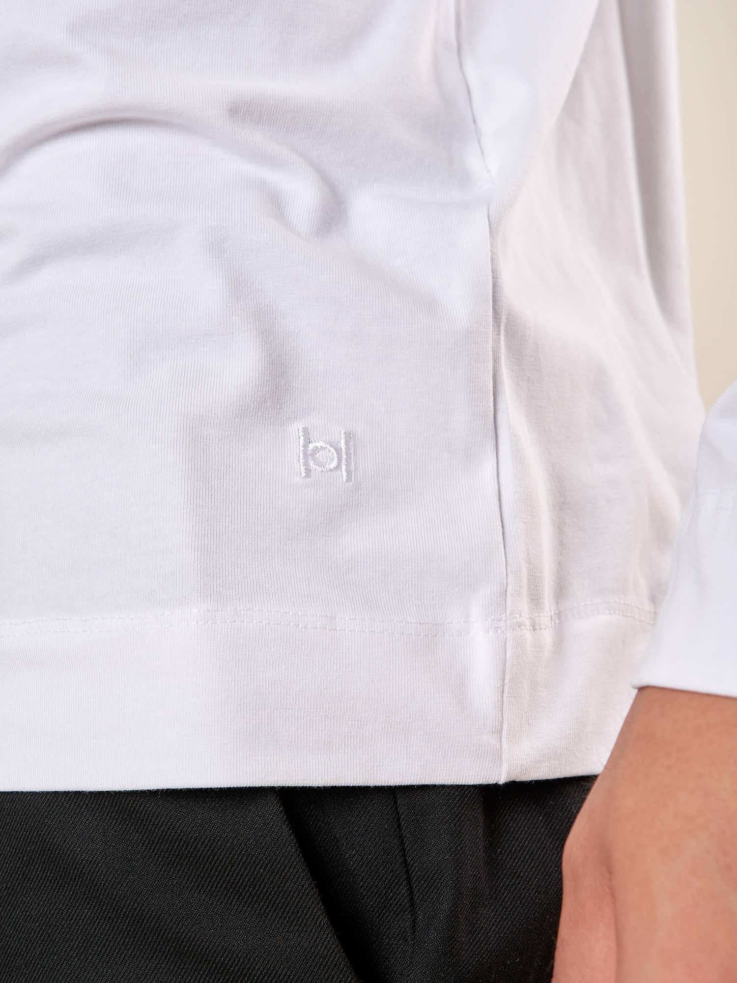 T-shirt da Uomo Girocollo Manica Lunga in Caldo Cotone Comfort Termico e Stile Minimal TI284H BIANCO HAMAKI-HO