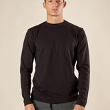 T-shirt da Uomo Girocollo Manica Lunga in Caldo Cotone Comfort Termico e Stile Minimal TI284H NERO HAMAKI-HO