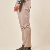 Pantalone da Uomo in Punto Milano Tasche allAmericana Passacinta ed Elastico Dietro per Comfort e Stile. OE1F2W5P26 BEIGE OVER-D