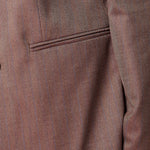 Giacca Donna Curvy doppiopetto in tessuto spigato con riga gessata. F646YBFDEMETRA AMARONE Lizalù