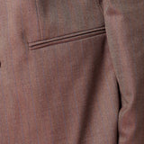 Giacca Donna Curvy doppiopetto in tessuto spigato con riga gessata. F646YBFDEMETRA AMARONE Lizalù