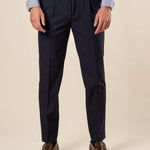 Pantalone da Uomo con Pence  Vestibilità Regular, Tasche allAmericana e Pattine Posteriori. PSI1802H BLU HAMAKI-HO