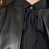 Giacca donna corta in ecopelle. GI003626 NERO ARTIGLI