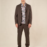 Giacca da Uomo in Tessuto Punto Milano Comfort Elegante con Tasche a Toppa. GAI1621H VERDE HAMAKI-HO