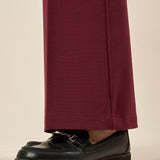 Pantalone Donna Curvy in Punto Milano  Modello Zampetta alla Caviglia con Tasca America. F646YBFFABIA AMARONE Lizalù