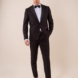 Abito classico cerimonia giacca rever a lancia in raso uomo. TM/NAPOLIPRL NERO ITALIAN FORMAT