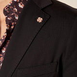 Giacca da Uomo Elegante in Tessuto Punto Milano Due Bottoni, Tasche a Toppa. OE1F2W5G17 NERO OVER-D