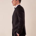 Abito classico cerimonia giacca rever a lancia in raso uomo. TM/NAPOLIPRL NERO ITALIAN FORMAT