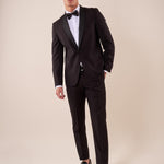 Abito smoking cerimonia elegante giacca monopetto uomo TM/NAPOLIPRS NERO ITALIAN FORMAT