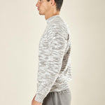 Maglia Uomo Manica Lunga Fantasia in Ciniglia con Girocollo Alto. Comfort e Stile Invernale. OE1F2W5M67 GRIGIO OVER-D