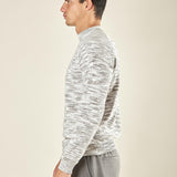 Maglia Uomo Manica Lunga Fantasia in Ciniglia con Girocollo Alto. Comfort e Stile Invernale. OE1F2W5M67 GRIGIO OVER-D