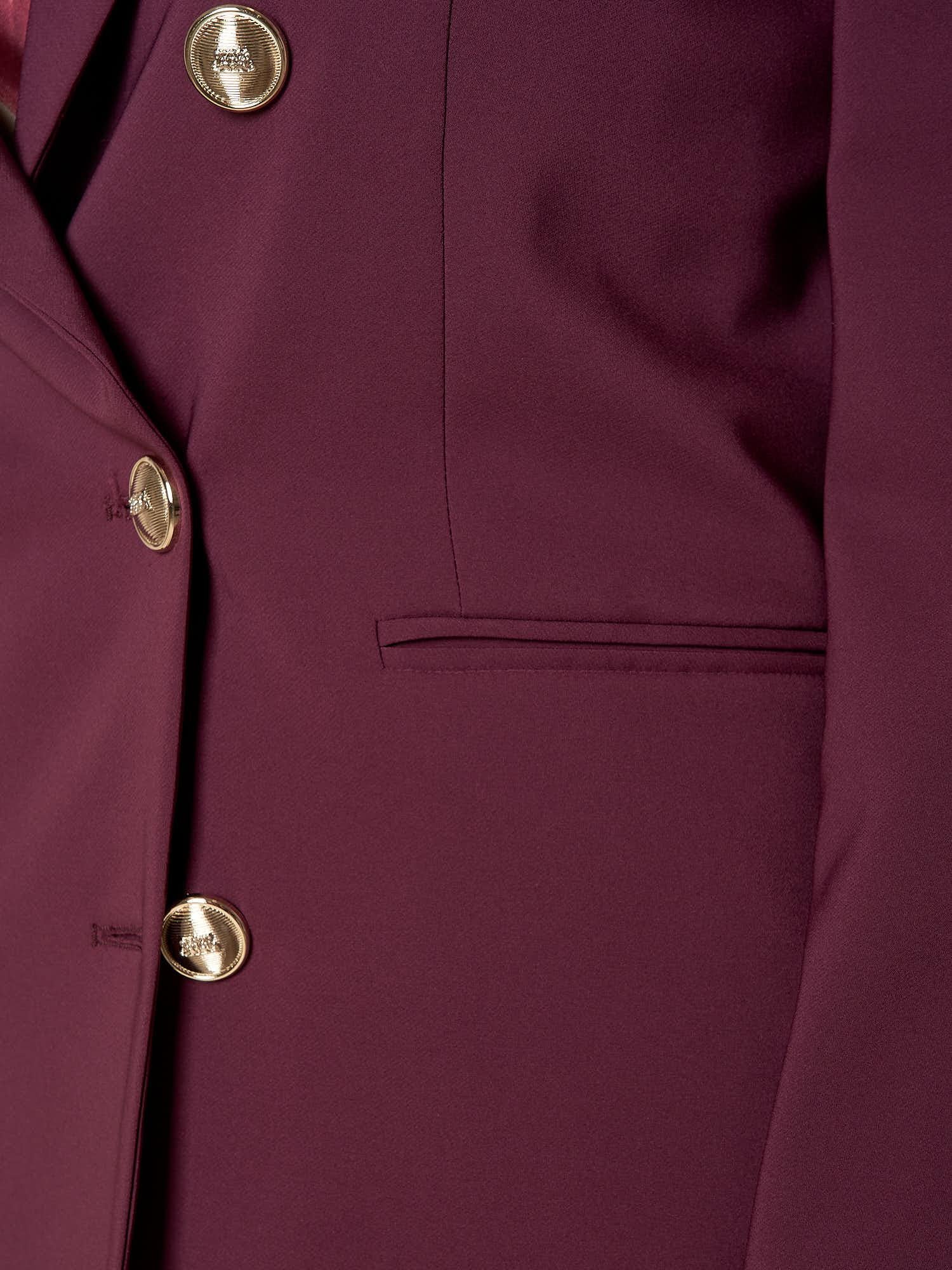 Giacca Donna Curvy doppiopetto in tessuto tecnico foderato con bottoni oro. F299YBFALICE BURGUNDY Lizalù
