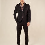 Giacca da Uomo Elegante in Tessuto Punto Milano Due Bottoni, Tasche a Toppa. OE1F2W5G17 NERO OVER-D