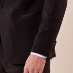 Abito classico cerimonia giacca rever a lancia in raso uomo. TM/NAPOLIPRL NERO ITALIAN FORMAT