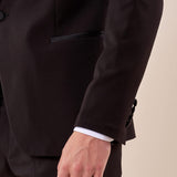 Abito classico cerimonia giacca rever a lancia in raso uomo. TM/NAPOLIPRL NERO ITALIAN FORMAT