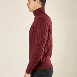 Maglia Uomo Invernale Dolcevita a Trecce. Eleganza e Comfort Termico. M431719 BORDEAUX BEVERLY HILLS POLO CLUB