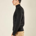 Maglia da Uomo Invernale in Misto Lana con Zip e Tasche con Pattine. Calda, Elegante e Funzionale. CON4061225 BLACK CONSENSO