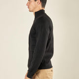 Maglia da Uomo Invernale in Misto Lana con Zip e Tasche con Pattine. Calda, Elegante e Funzionale. CON4061225 BLACK CONSENSO