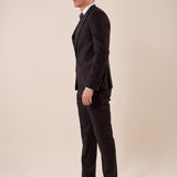 Abito classico cerimonia giacca rever a lancia in raso uomo. TM/NAPOLIPRL NERO ITALIAN FORMAT