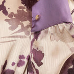 Abito donna corto in fantasia. Maniche lunghe, girocollo ed elastico in vita. AB003305 AVORIO/TROPEA ARTIGLI