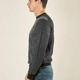 Maglia Uomo Invernale in Poly Wool Finezza 12 con Intarsi Rombi. CON4131225 BLACK CONSENSO