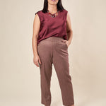 Pantalone Donna Curvy con Elastico  Eleganza e Comfort per Ogni Giorno. F646YBFDIOMIRA AMARONE Lizalù