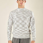 Maglia Uomo Manica Lunga Fantasia in Ciniglia con Girocollo Alto. Comfort e Stile Invernale. OE1F2W5M67 GRIGIO OVER-D