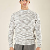 Maglia Uomo Manica Lunga Fantasia in Ciniglia con Girocollo Alto. Comfort e Stile Invernale. OE1F2W5M67 GRIGIO OVER-D
