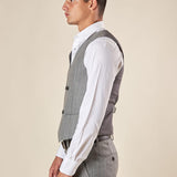 Gilet da Uomo Doppio Petto in Tessuto Gessato  Eleganza Sartoriale con Tasche a Frisi OE12W5I01 GRIGIO OVER-D