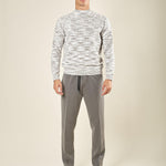 Maglia Uomo Manica Lunga Fantasia in Ciniglia con Girocollo Alto. Comfort e Stile Invernale. OE1F2W5M67 GRIGIO OVER-D