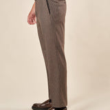 Pantalone da Uomo Tapered Fit Fantasia Quadrettino  Eleganza Casual con Tasche in Cucitura OE1F2W5P42 MORO OVER-D