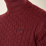 Maglia Uomo Invernale Dolcevita a Trecce. Eleganza e Comfort Termico. M431719 BORDEAUX BEVERLY HILLS POLO CLUB