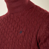 Maglia Uomo Invernale Dolcevita a Trecce. Eleganza e Comfort Termico. M431719 BORDEAUX BEVERLY HILLS POLO CLUB