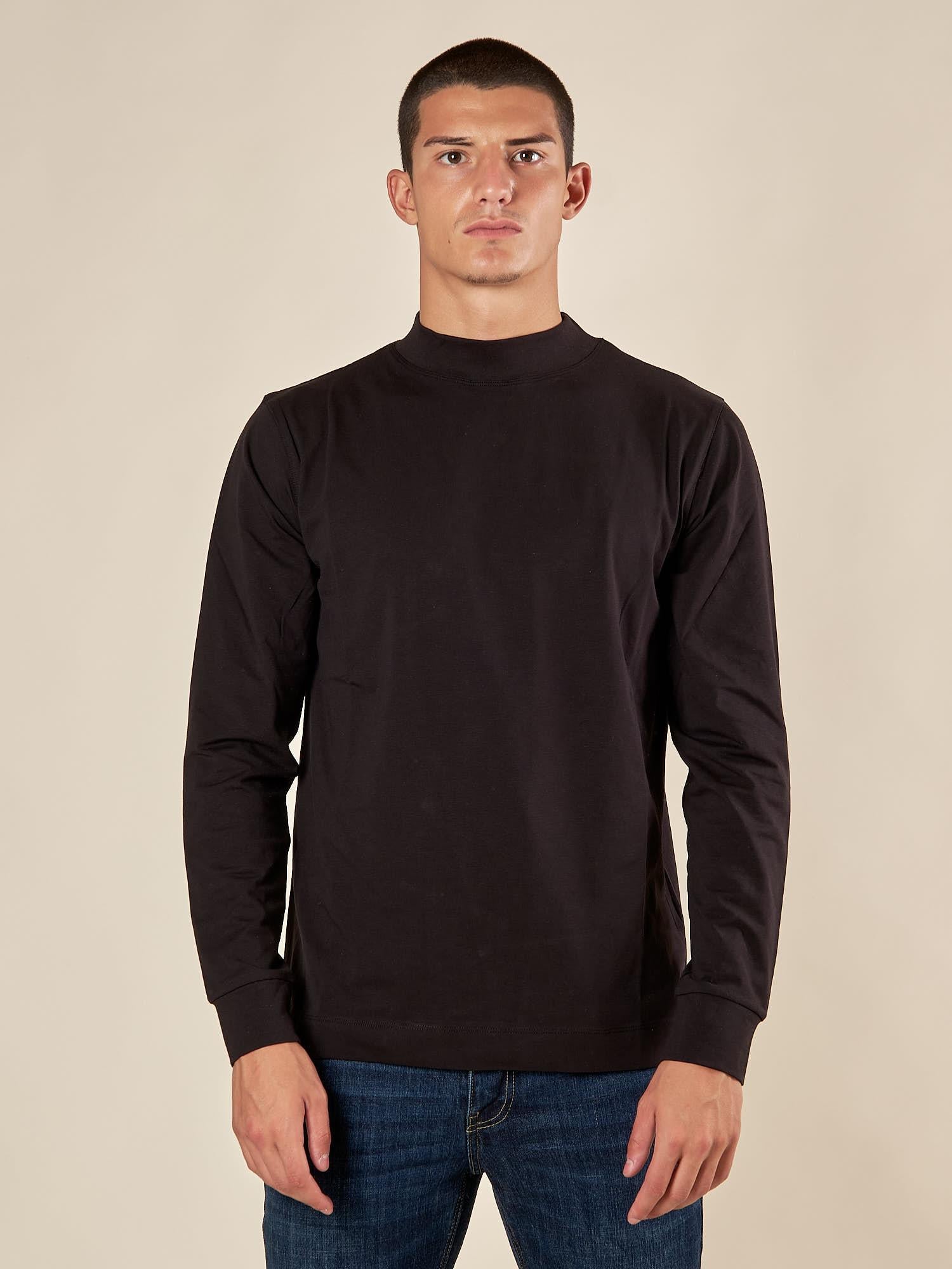 Lupetto Uomo Manica Lunga in Caldo Cotone elasticizzato ComfortTermico e stile essenziale. TI283H NERO HAMAKI-HO