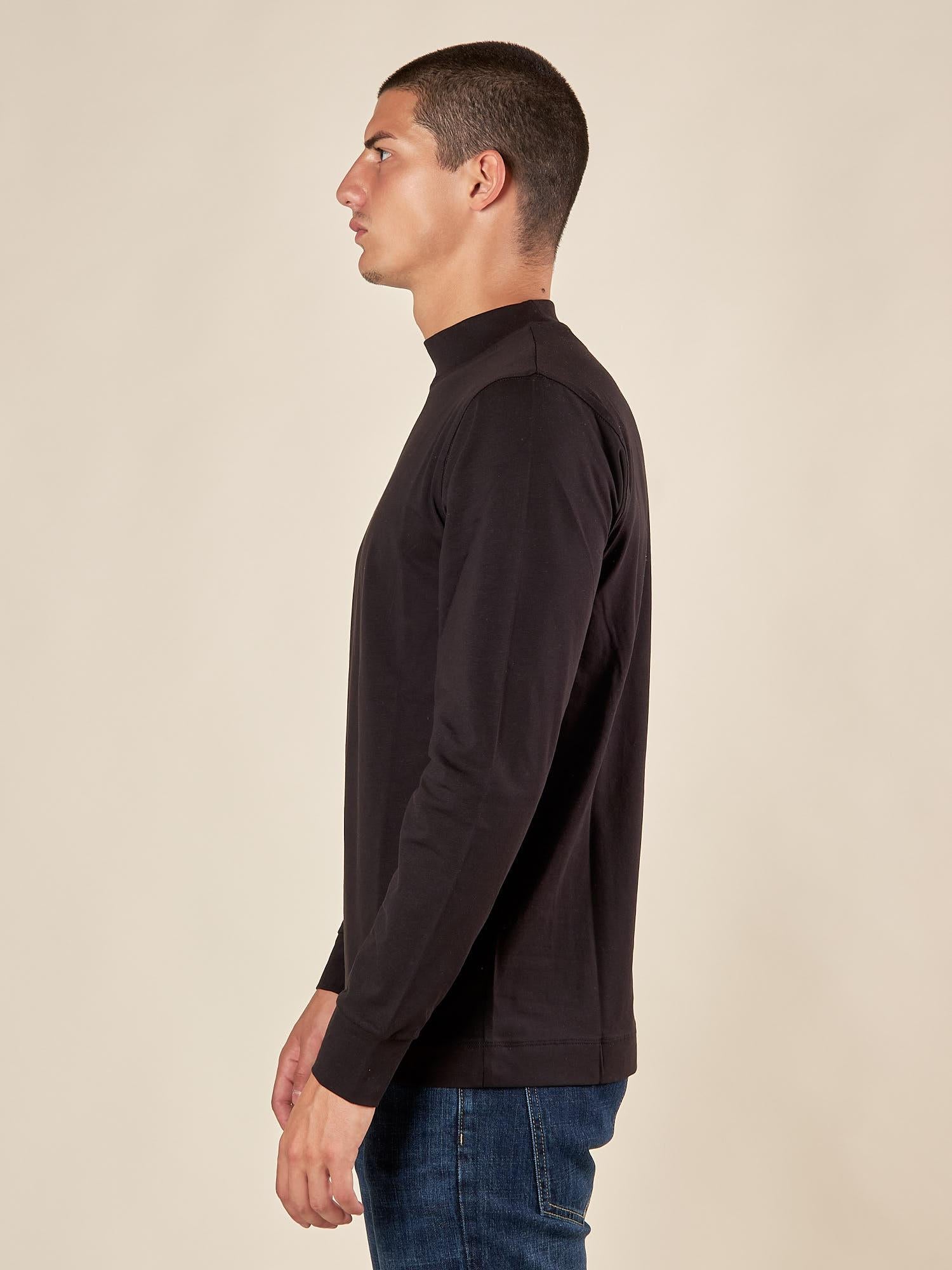 Lupetto Uomo Manica Lunga in Caldo Cotone elasticizzato ComfortTermico e stile essenziale. TI283H NERO HAMAKI-HO