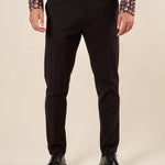 Pantalone da Uomo in Punto Milano Tasche allAmericana Passacinta ed Elastico Dietro per Comfort e Stile. OE1F2W5P26 NERO OVER-D