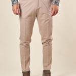 Pantalone da Uomo in Punto Milano Tasche allAmericana Passacinta ed Elastico Dietro per Comfort e Stile. OE1F2W5P26 BEIGE OVER-D