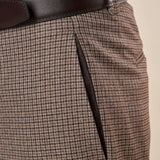 Pantalone da Uomo Tapered Fit Fantasia Quadrettino  Eleganza Casual con Tasche in Cucitura OE1F2W5P42 MORO OVER-D