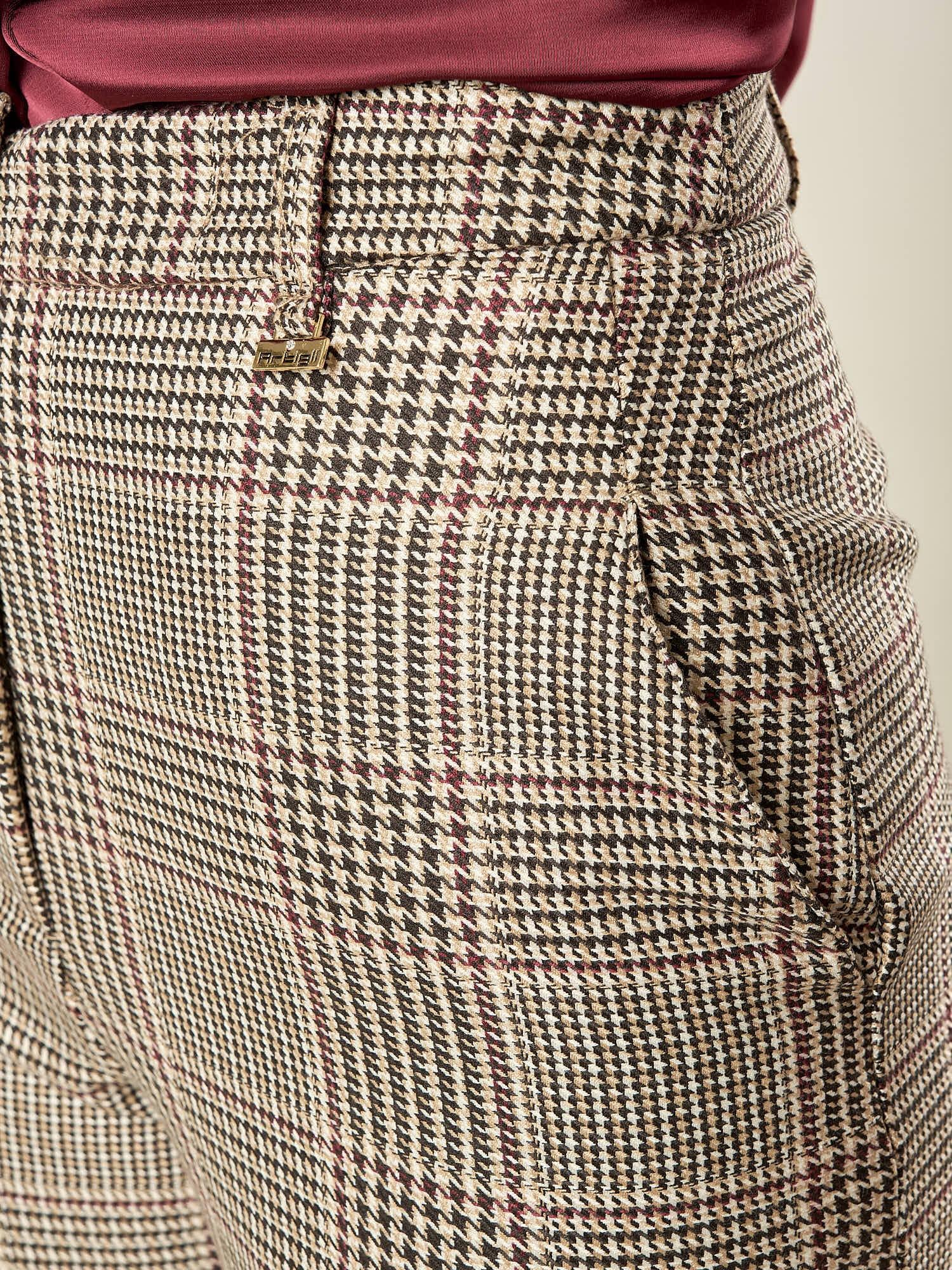 Pantalone donna a palazzo in principe di Galles. PA003460 MORO/AVORIO ARTIGLI