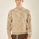 Maglia Uomo Manica Lunga Fantasia in Ciniglia con Girocollo Alto. Comfort e Stile Invernale. OE1F2W5M67 OLIVA OVER-D