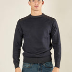 Maglia Uomo Invernale Manica Lunga in Poly Wool Finezza 12 con Costine Spalla. CON4130225 NAVY CONSENSO