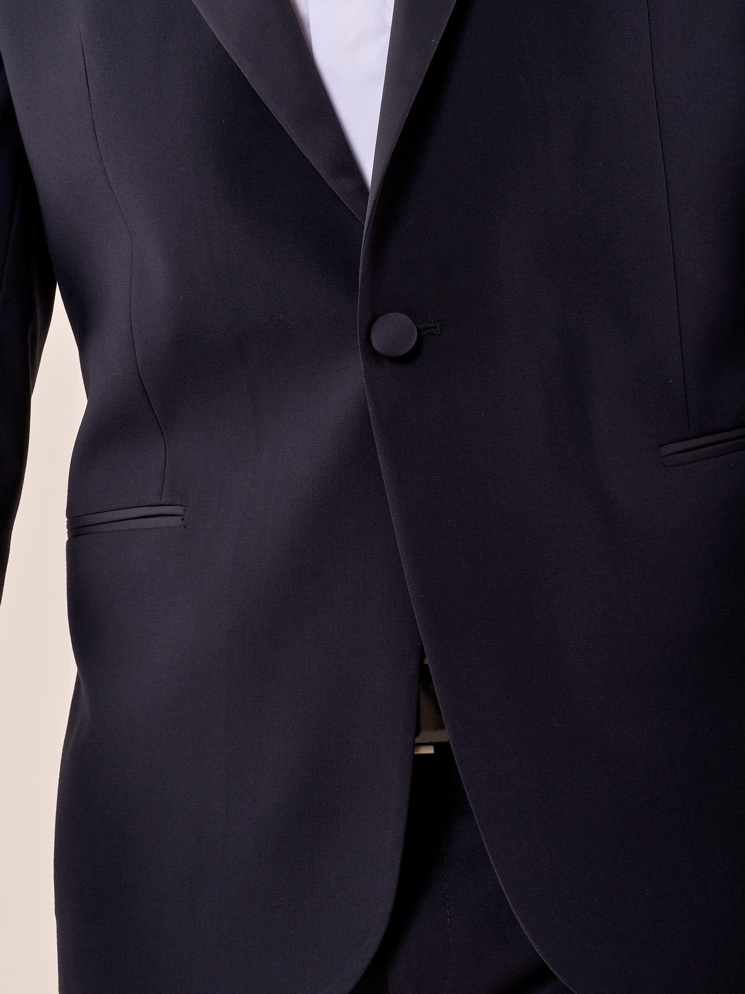 Abito classico cerimonia giacca rever a lancia in raso uomo. TM/NAPOLIPRL BLU ITALIAN FORMAT