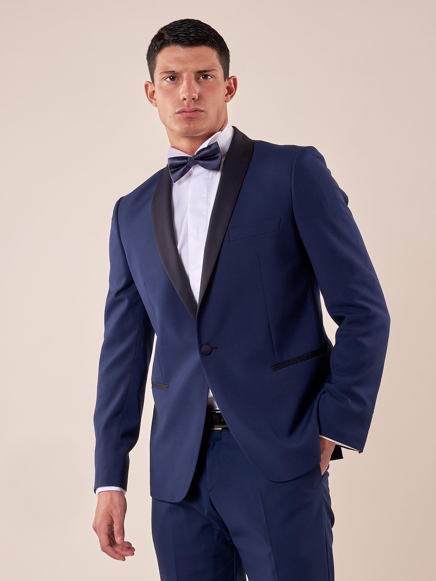 Abito smoking cerimonia elegante giacca monopetto uomo. TM/NAPOLIPRS AVION ITALIAN FORMAT