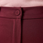 Pantalone Donna Curvy in Punto Milano  Modello Zampetta alla Caviglia con Tasca America. F646YBFFABIA AMARONE Lizalù
