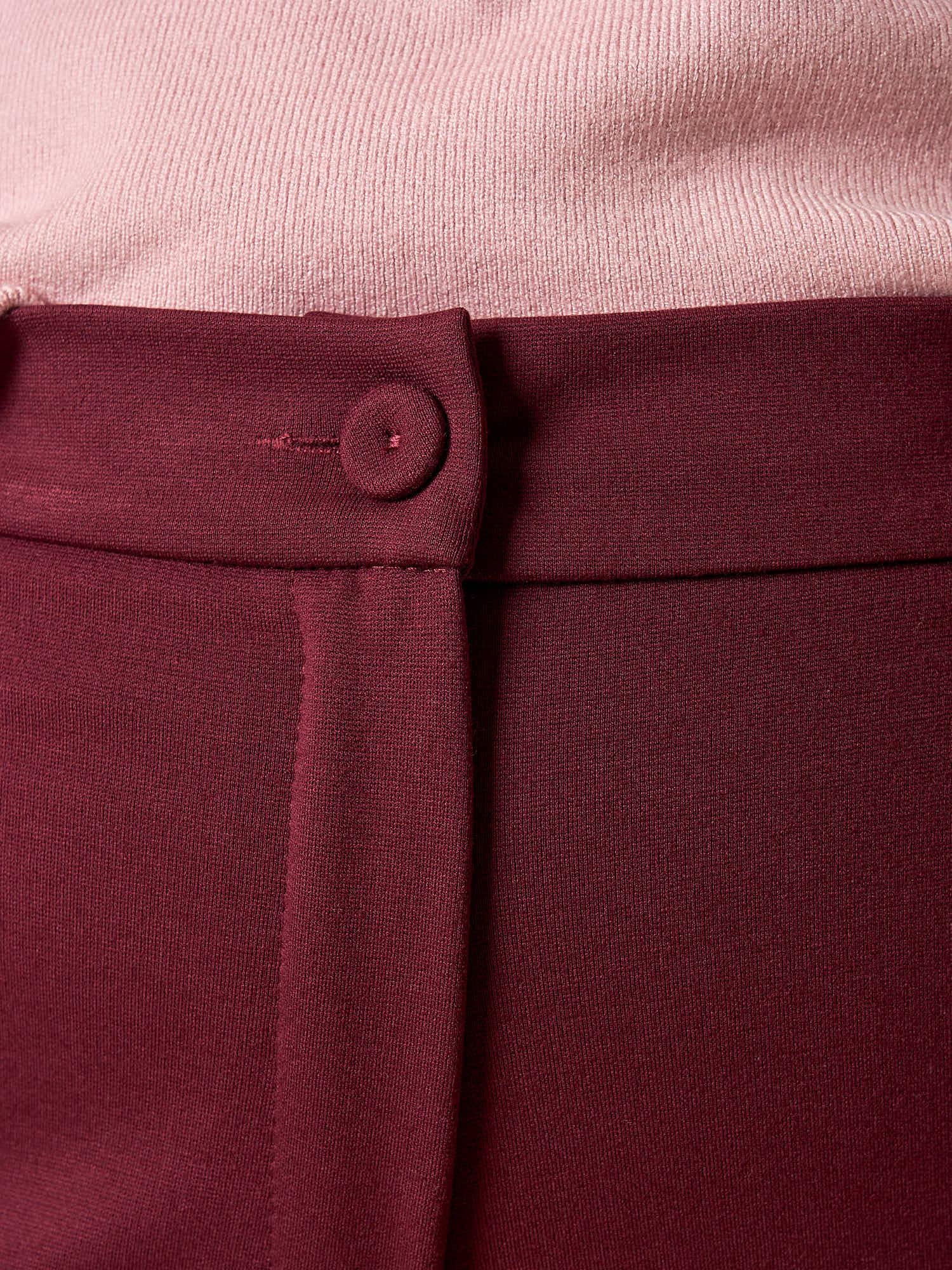 Pantalone Donna Curvy in Punto Milano  Modello Zampetta alla Caviglia con Tasca America. F646YBFFABIA AMARONE Lizalù