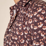 Camicia da Uomo Fantasia Floreale Manica Lunga con Collo Francese, OE1F2W5C13 MORO OVER-D