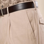 Pantalone da Uomo con Pence  Vestibilità Regular, Tasche allAmericana e Pattine Posteriori. PSI1802H BEIGE HAMAKI-HO