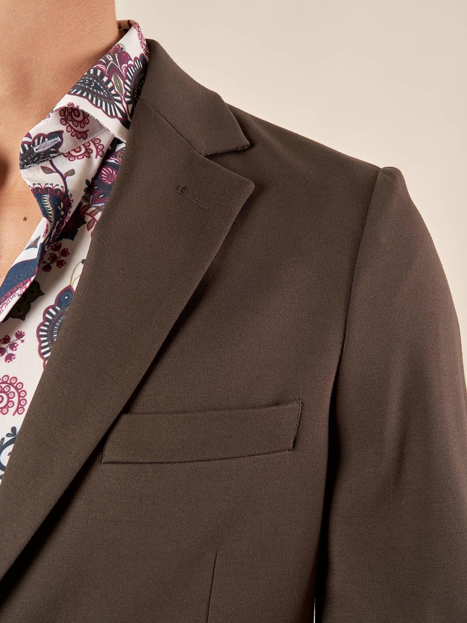 Giacca da Uomo in Tessuto Punto Milano Comfort Elegante con Tasche a Toppa. GAI1621H VERDE HAMAKI-HO