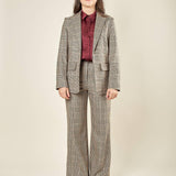 Giacca donna principe di Galles ad un bottone. GI003459 MORO/AVORIO ARTIGLI