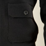Maglia da Uomo Invernale in Misto Lana con Zip e Tasche con Pattine. Calda, Elegante e Funzionale. CON4061225 BLACK CONSENSO